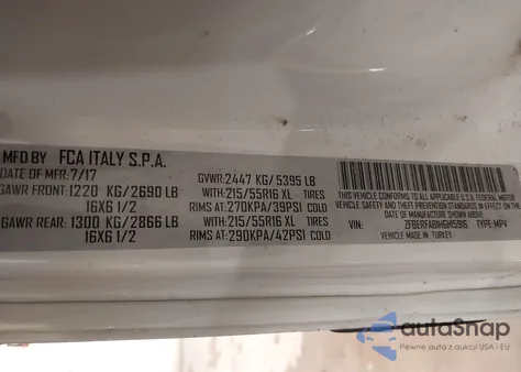 2017 Ram Promaster City Tradesman z USA, uszkodzony, nr VIN ZFBERFAB1H6H15916